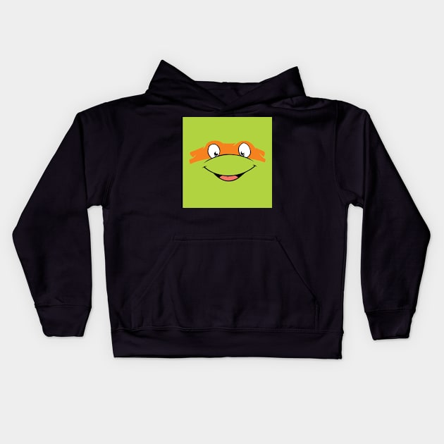 Michelangelo TMNT Mask Design, Artwork, Vector, Graphic Kids Hoodie by xcsdesign